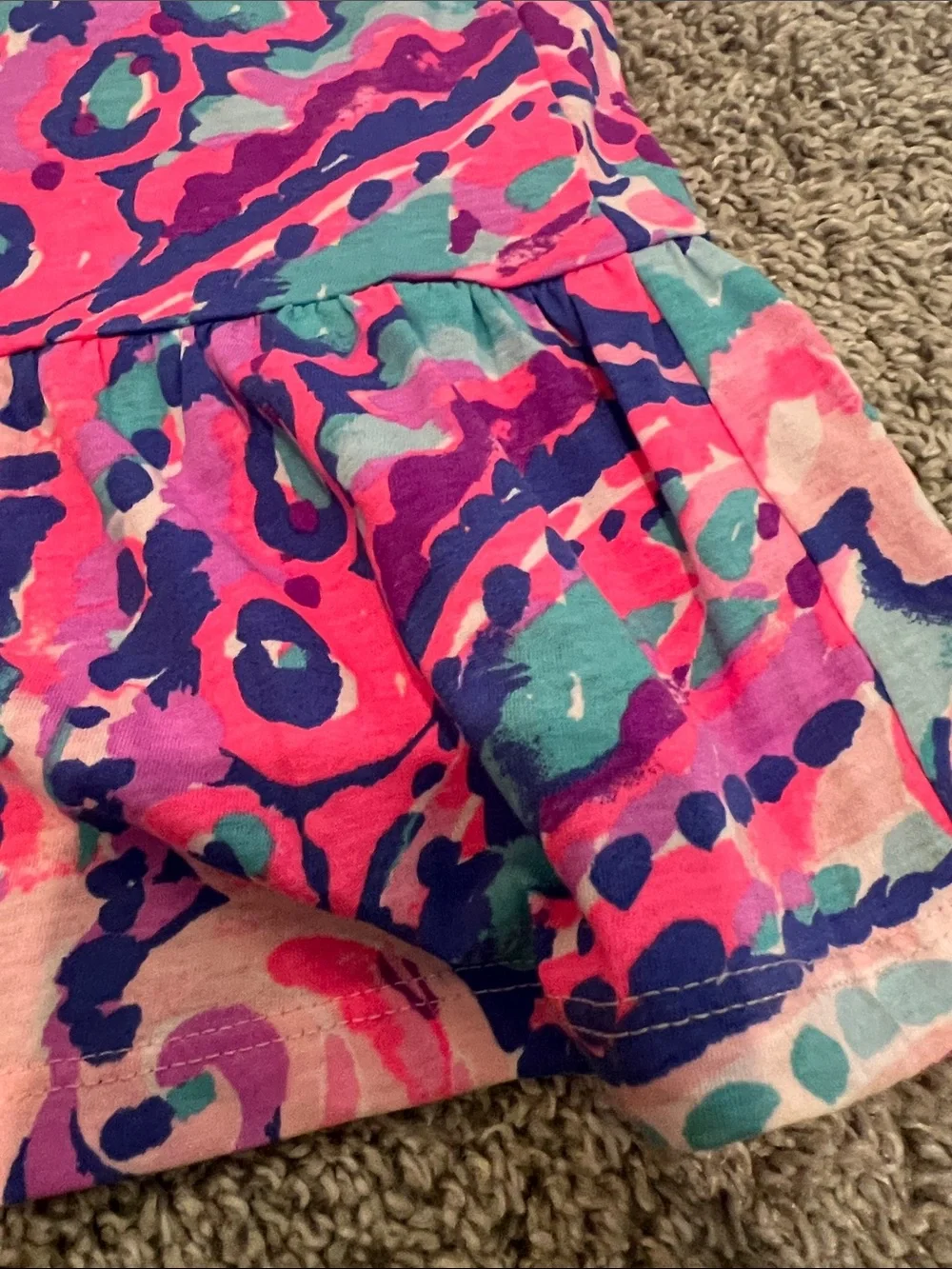 Lilly Pulitzer Girls Mini Alanna Dress Colony Coral Shell Out‎ Large